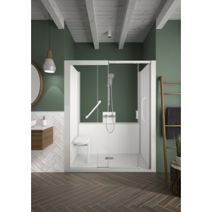 Kinemagic7 Sérénité 170x80 Niche Coulissant Mixte Transparent Thermostatique - KINEDO KT-1708-NMC-TN3-GS9 