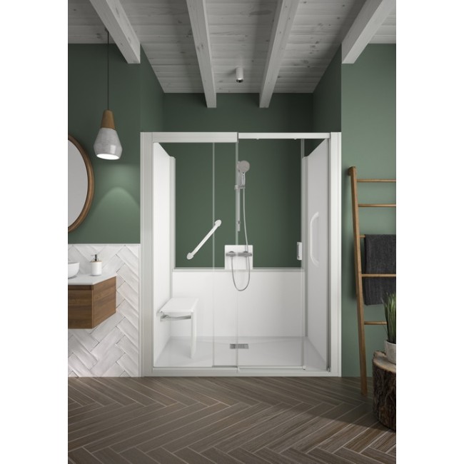 Kinemagic7 Sérénité 170x80 Niche Coulissant Mixte Transparent Thermostatique - KINEDO KT-1708-NMC-TN3-GS9 