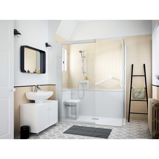 Kinemagic7 Sérénité 170x90 Angle Solo Basse Transparent Mécanique - KINEDO KT-1709-ABS-TN2-GST 