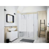 Kinemagic7 Sérénité 170x90 Angle Coulissant Haute Dépoli 1 bande Thermostatique - KINEDO KT-1709-AHC-DB3-GS4 