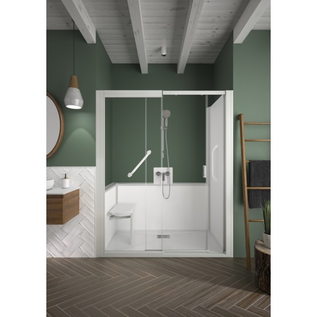 Kinemagic7 Sérénité 170x90 Niche Coulissant Basse Transparent Mécanique - KINEDO KT-1709-NBC-TN2-GSW 