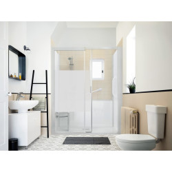 Kinemagic7 Sérénité 170x80 Niche Coulissant Mixte Dépoli 1 bande Thermostatique - KINEDO KT-1708-NMC-DB3-GSI 