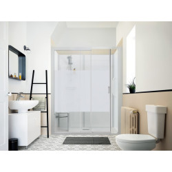 Kinemagic7 Sérénité 170x80 Niche Coulissant Haute Dépoli 1 bande Thermostatique - KINEDO KT-1708-NHC-DB3-GST 