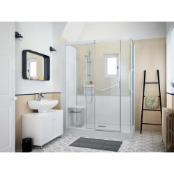 Kinemagic7 Sérénité 170x80 Angle Coulissant Mixte Transparent Thermostatique - KINEDO KT-1708-AMC-TN3-GSM 