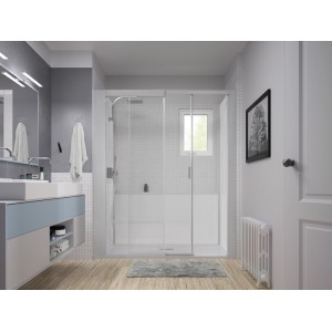 Kinemagic7 Design 170X70 Niche Coulissant Mixte Transparent Mécanique - KINEDO KT-1707-NMC-TN2-XDR 