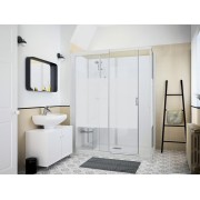 Kinemagic7 Sérénité 160x80 Angle Coulissant Haute Dépoli 1 bande Thermostatique - KINEDO KT-1608-AHC-DB3-GS8 