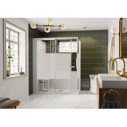 Kinemagic7 Sérénité+ 160x70 Angle Coulissant Mixte Dépoli 1 bande Thermostatique - KINEDO KT-1607-AMC-DB3-GSPO 