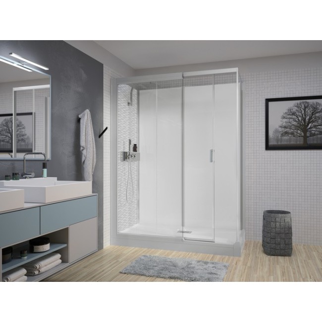 Kinemagic7 Design 140X80 Angle Coulissant Haute Transparent Thermostatique - KINEDO KT-1408-AHC-TN3-XDH 