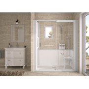 Kinemagic7 Sérénité+ 140x70 Niche Coulissant Basse Transparent Thermostatique - KINEDO KT-1407-NBC-TN3-GSP5 