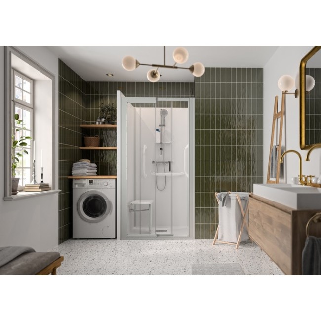 Kinemagic7 Sérénité 120x70 Niche Coulissant Haute Transparent Thermostatique - KINEDO KT-1207-NHC-TN3-GSW 