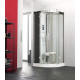 Cabine Horizon 2 Bas 90 1/4 De Rond Pivotant Hydro+Hammam Perle Noire - KINEDO CMH138N12