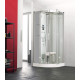 Cabine Horizon 2 Bas 90 1/4 De Rond Pivotant Hydro+Hammam Acier - KINEDO CMH138A12