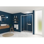 Smart Express Porte Pivotante 110X190 Cm Profile Blanc Verre Transparent - KINEDO PA1904BTNE 