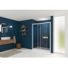 Smart Express Porte Coulissante 100X190 Cm Profile Blanc Verre Transparent - KINEDO PA1911BTNE