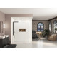 Paroi Ekinox Duo 140 profilé cuivre rose, verre transp, charnière à gauche +Mat - KINEDO PA4225RTNEMG