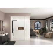 Paroi Ekinox Duo 140 profilé cuivre rose, verre transp, charnière à gauche +Mat - KINEDO PA4225RTNEMG 