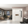 Paroi Ekinox Duo 140 profilé cuivre rose, verre transp, charnière à droite +Mat - KINEDO PA4225RTNEMD
