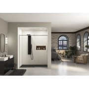 Paroi Ekinox Clt 180 profilé Inox, verre transparent charnière à gauche - KINEDO PA4275ITNEG 