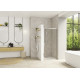 Smart Design porte pivotante 80 profilé chromé verre transparent - KINEDO PA90202CTNE