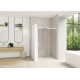 Smart Design coulissante sans seuil 130 profilé blanc verre transparent d - KINEDO PA90120BTNED