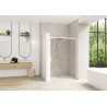 Smart Design coulissante sans seuil 130 profilé blanc verre transparent d - KINEDO PA90120BTNED