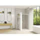 Smart Design porte pivotante 100 profilé blanc verre transparent - KINEDO PA90206BTNE