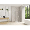 Smart Design accès angle 1/4 de rond sans seuil 90 prof chr verre transparent - KINEDO PA90198CTNE 