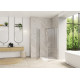 Smart Design porte pvt angle sans seuil 70 profilé chromé verre transparent - KINEDO PA90170CTNE