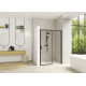 Smart Design coulissante sans seuil 90 profilé noir verre transparent d - KINEDO PA90110NTNED