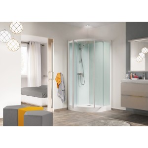 Cabine Kineprime Glass 90 1/4 De Rond Pivotant Bas Meca - KINEDO CA782MTN 