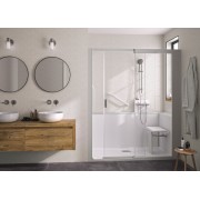 Kinemagic7 Sérénité 140x90 Niche Coulissant Basse Transparent Thermostatique - KINEDO KT-1409-NBC-TN3-GS0 