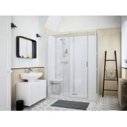 Kinemagic7 Sérénité 170x90 Angle Coulissant Haute Transparent Thermostatique - KINEDO KT-1709-AHC-TN3-GSV 