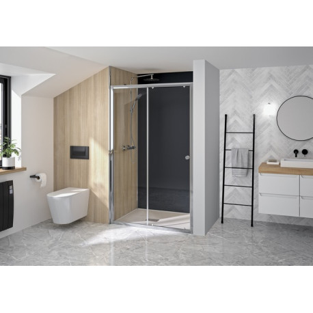 Supra Coulissante 100 Chromé Transparent - KINEDO PA1540CTN 