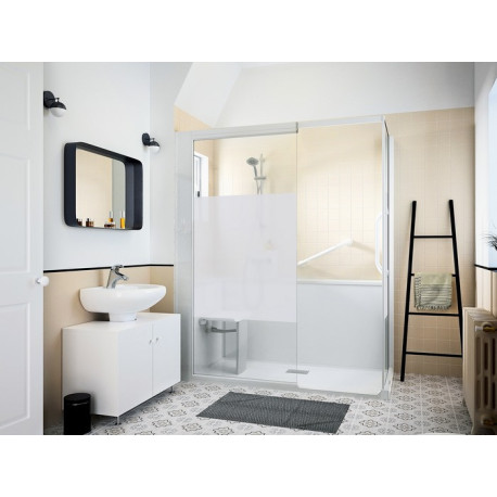 Kinemagic7 Sérénité 170x90 Angle Solo Basse Dépoli 1 bande Thermostatique - KINEDO KT-1709-ABS-DB3-GS0 