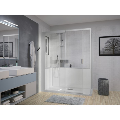 Kinemagic7 Design 170X90 Angle Coulissant Basse Transparent Thermostatique - KINEDO KT-1709-ABC-TN3-XDL 