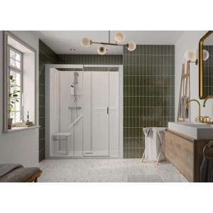 Kinemagic7 Sérénité+ 170x70 Niche Coulissant Haute Transparent Thermostatique - KINEDO KT-1707-NHC-TN3-GSPW 