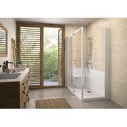 Kinemagic7 Sérénité 160x70 Angle Coulissant Basse Transparent Mécanique - KINEDO KT-1607-ABC-TN2-GSF 