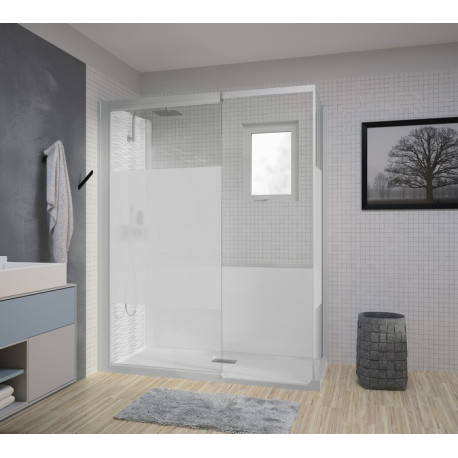 Kinemagic7 Design 140X90 Angle Solo Mixte Dépoli 1 bande Thermostatique - KINEDO KT-1409-AMS-DB3-XDX 