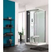 Cabine Horizon 2 Bas 90 Carre Pivotant Hydro+Hammam Perle Noire - KINEDO CMH137N12 