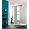 Cabine Horizon 2 Bas 90 Carre Pivotant Hydro+Hammam Acier - KINEDO CMH137A12 