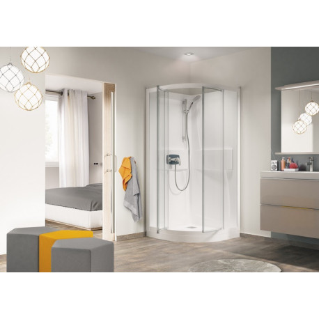 Cabine Kineprime 90 1/4 De Rond Pivotant Hauttransparent Meca - KINEDO CA5619MTN 