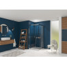 Smart Express Porte Coulissante Angle 70X190 Cmprofile Chrome Verre Transparent - KINEDO PA1920CTNE 