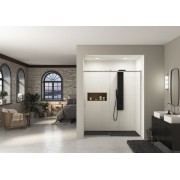 Paroi Ekinox Clt 160 profilé Inox, verre transparent charnière à droite - KINEDO PA4273ITNED 