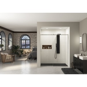 Paroi Ekinox Clt 140 profilé Inox, verre transparent charnière à droite - KINEDO PA4272ITNED 