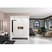 Paroi Ekinox Duo 100 profilé cuivre rose, verre transparent - KINEDO PA4223RTNE 