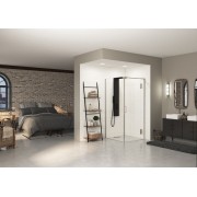 Paroi Ekinox P pour P+F 80 profilé Inox, verre transparent charnière à droite - KINEDO PA4241ITNED 