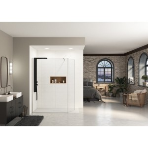 Paroi Ekinox Duo 90 profilé Inox, verre transparent - KINEDO PA4222ITNE 