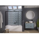 Pare-bain pegassus 2 clt 180x148 profilé noir verre transparent gauche - KINEDO PB162NTNEG