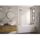 Pare-bain pivotant Lyra 80x152 profilé blanc verre transparent - KINEDO PB140BTNE