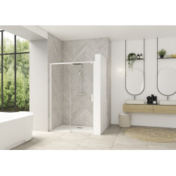 Smt Design Extensible clt ss 167/180 prof blanc verre transp, fixe à gauche - KINEDO PA9238BTNEG 